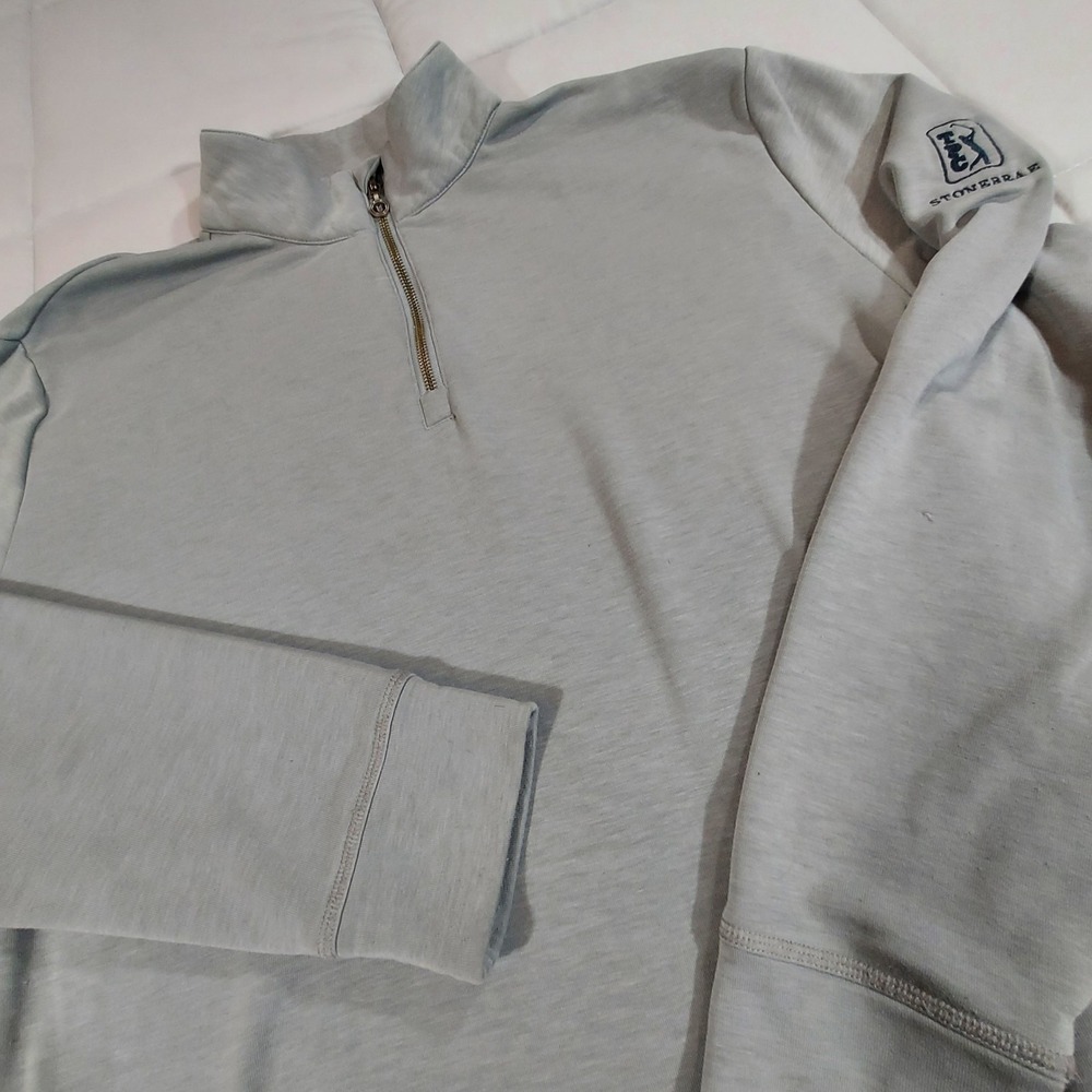 Linksoul Sweater Mens XL Performance Golf TPC Stonebrae Tempus Fugit Gray